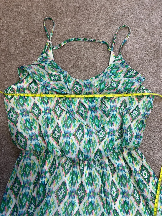 Lush Strappy Green Spring Summer Dress: Small Fresh Colors Fully lined - Picture 6 of 8